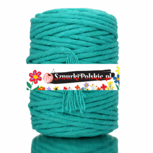 Sznurek bawełniany skręcany SZMARAGDOWY 10m 5mm