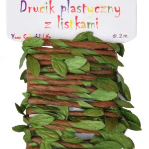 Drucik drut plastyczny kreatywny z listkami 2m