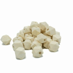 Koraliki drewniane geometryczne diamenty naturalne