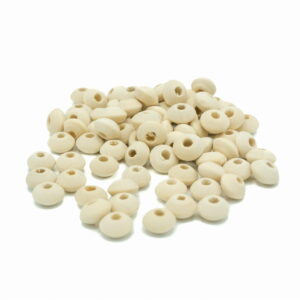 Korale koraliki drewniane płaskie naturalne 80szt