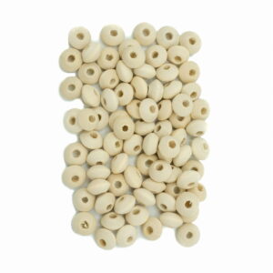 Korale koraliki drewniane płaskie naturalne 80szt