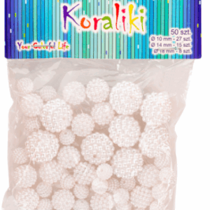 Korale koraliki perłowe plastikowe mix rozmiarów