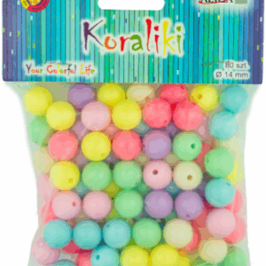 Koraliki korale pastelowe kule kulki mix kolorów