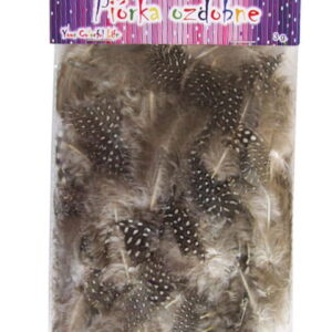 Piórka ozdobne dekoracyjne nakrapiane czarno-białe