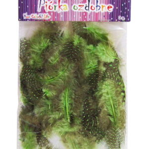 Piórka ozdobne dekoracyjne nakrapiane zielone