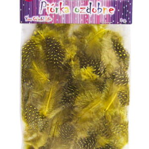 Piórka ozdobne dekoracyjne nakrapiane żółte