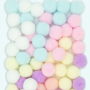 Pompony akrylowe pluszowe kuleczki pastelowe mix