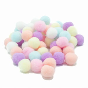 Pompony akrylowe pluszowe kuleczki pastelowe mix