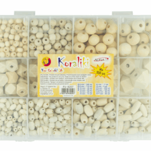 Korale koraliki zestaw w pudełku makramy decoupage