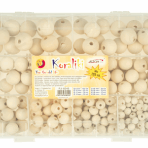 Korale koraliki zestaw w pudełku makramy decoupage