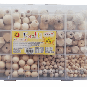 Korale koraliki zestaw w pudełku makramy decoupage