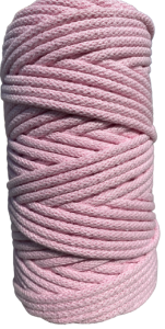 WAS Sznurek bawełniany z rdzeniem 100m 5mm - cukierkowy róż WAS