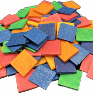 Kostki drewniane kolorowe mix