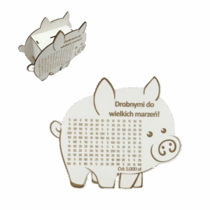 BIAŁA Świnka Skarbonka DROBNYMI DO WIELKICH MARZEŃ
