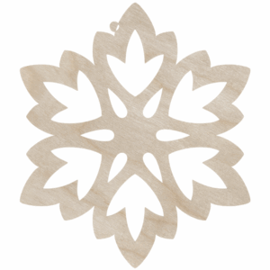 Drewniana zawieszka śnieżynka kwiat płatek na choinkę ze sklejki decoupage