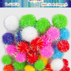 Pompony metalizowane mix kolorów i rozmiarów