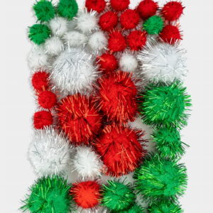 Pompony metalizowane mix kolorów i rozmiarów