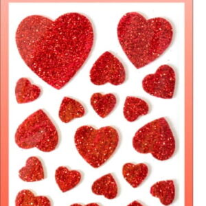 Naklejki z brokatem serca