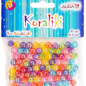 Korale plastikowe kolorowe perłowe mix