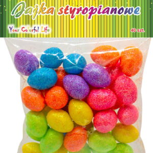 Jajka styropianowe kolorowe brokatowe