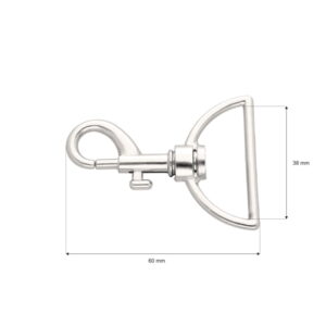 Karabińczyk metalowy 38mm nikiel