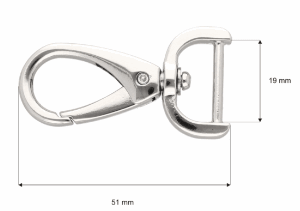 Karabińczyk metalowy 20mm brelok nikiel połysk