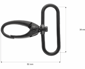 Karabińczyk metalowy 38mm krab czarny mat