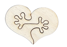 Scrapki drewniane serce serca łapki dłoń 1szt