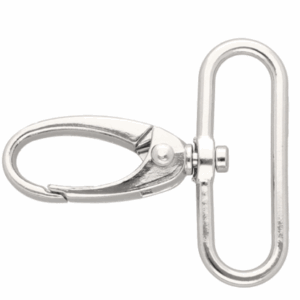 Karabińczyk metalowy 38mm krab nikiel połysk