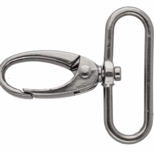 Karabińczyk metalowy 38 mm krab nikiel czarny