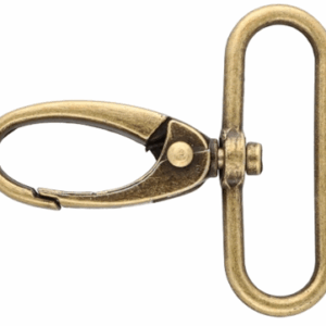 Karabińczyk metalowy 38mm krab stare złoto brelok