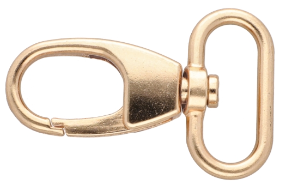 Karabińczyk metalowy 27mm jasne złoto brelok złoto