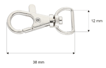 Karabińczyk metal 13mm rybka nikiel brelok 10szt