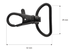 Karabińczyk metalowy 25mm rybka czarny mat brelok