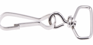 Karabińczyk metalowy 20mm nikiel prosty brelok 2szt