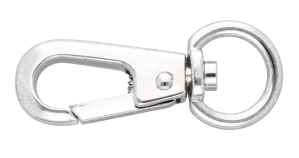 Karabińczyk metalowy 15mm nikiel połysk brelok