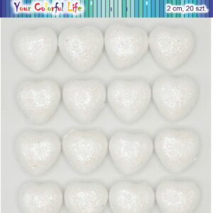 Serca styropianowe brokatowe perłowe