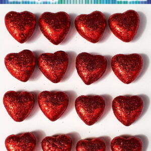 Serca styropianowe brokatowe czerwone
