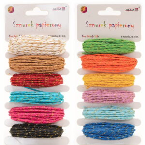 Sznurek papierowy przeplatany ze złoceniem