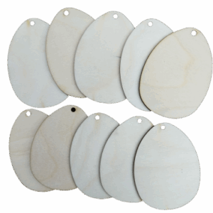 Jajka jajko drewniane zawieszka z dziurą 7cm 10szt