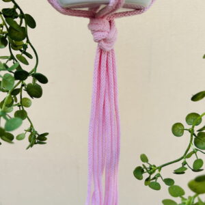 Kwietnik wiszący makrama ze sznurka boho RÓŻ