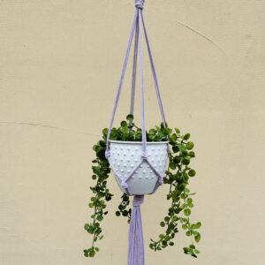 Kwietnik wiszący makrama ze sznurka boho LILIOWY