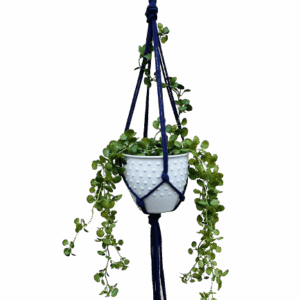 Kwietnik wiszący makrama ze sznurka boho FIOLET