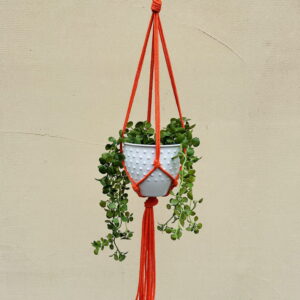 Kwietnik wiszący makrama ze sznurka boho POMARAŃCZ