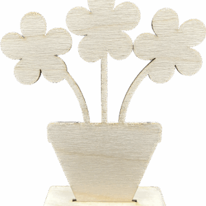 Drewniany kwiatek kwiatki w doniczce prezent dekor