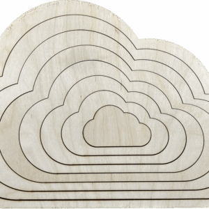 Obręcz do makramy drewno chmurka 7 szt.