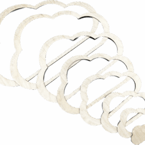 Obręcz do makramy drewno chmurka 7 szt.