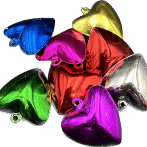 Dzwoneczki serca ozdobne metalowe mix kolorowe