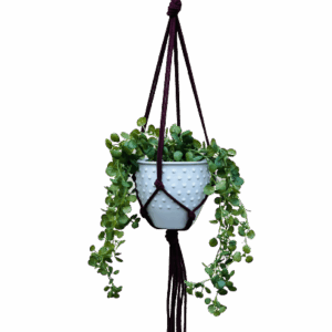 Kwietnik wiszący makrama ze sznurka boho BURGUND