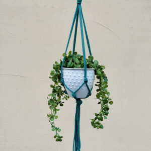 Kwietnik wiszący makrama ze sznurka boho TURKUS